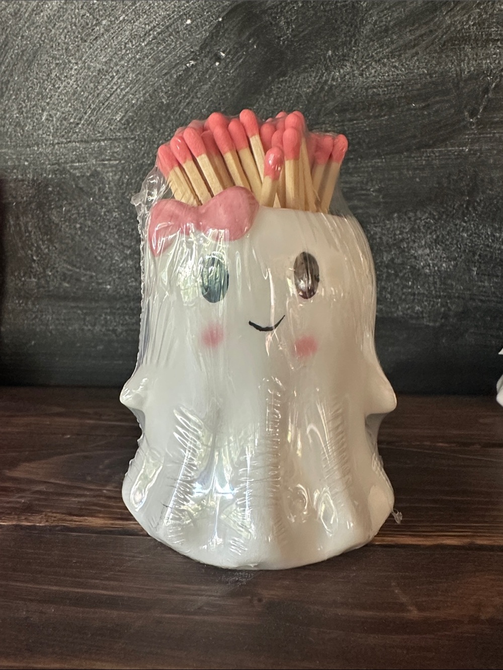 Viral Aldi White Ghost Match Holder with Pink Accent